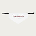 Bandana blanc pour chien avec inscription Petit Loulou, accessoire EVJF original et cadeau personnalisé