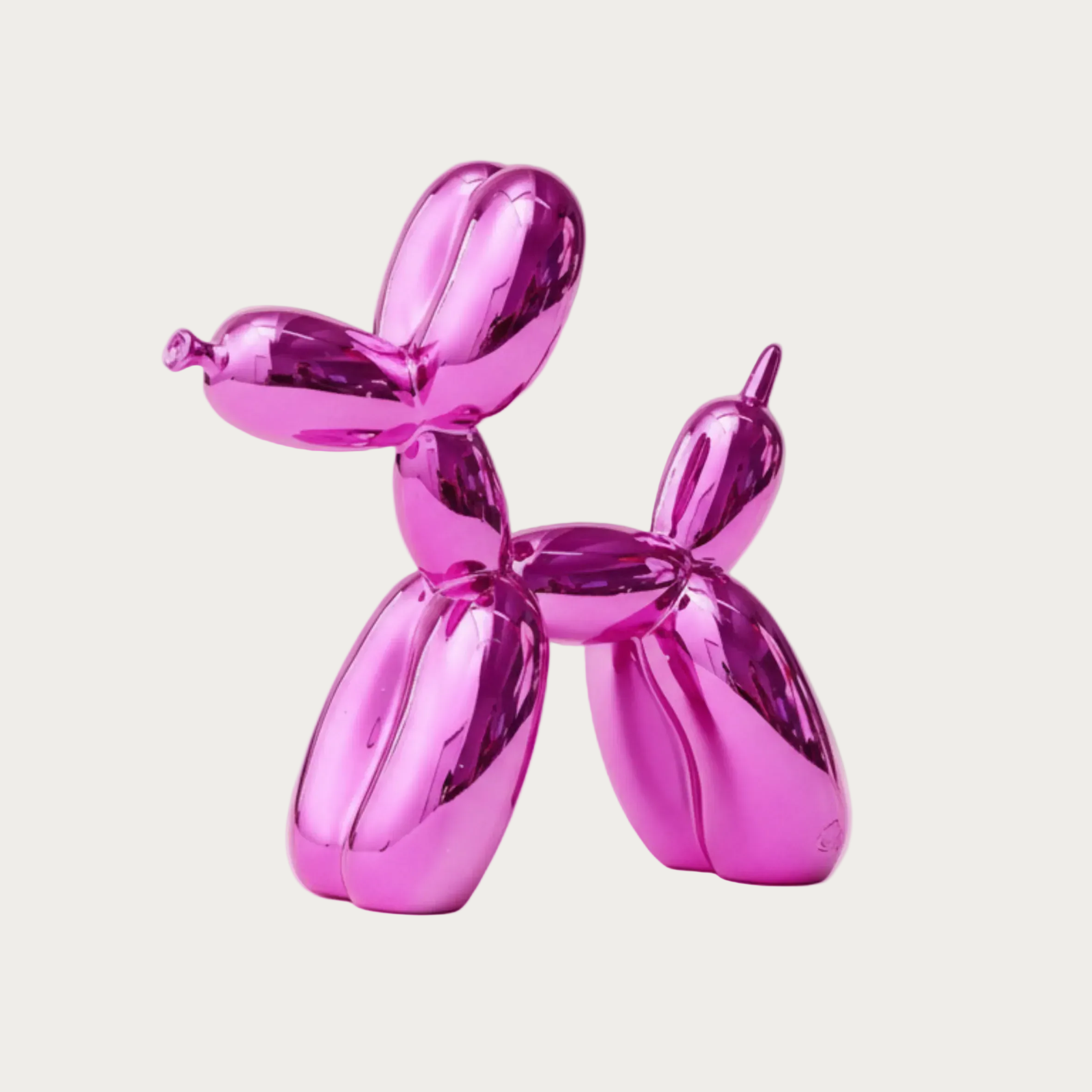 Décoration EVJF en forme de chien ballon rose métallisé, objet décoratif festif et original pour enterrement de vie de jeune fille.